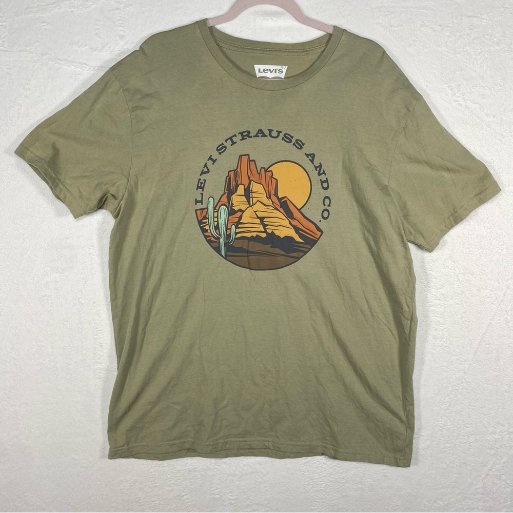 Levi Strauss Men's Short Sleeve Crew Neck Graphic‎ Desert Logo T-Shirt XL Casual